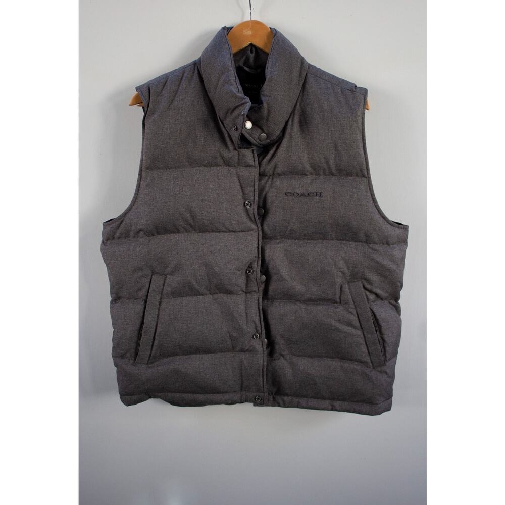 NWT NEW Coach Signature Solid Down Dark Heather Grey Mens Large NWT $428